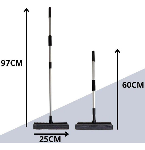Rodo Rodinho Limpa Vidro Cabo Telescópico Janelas Sacadas