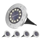 Huluhouse® 4pcs Luz Solar Subterránea 12 Led Lámpara De Césp