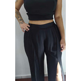 Kit Conjunto Plus Size Calça Pantalona Fenda+cropped Básic