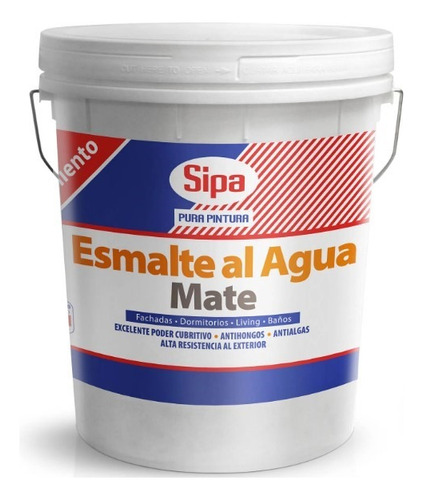 Esmalte Al Agua Mate Sipa Blanco 4gl