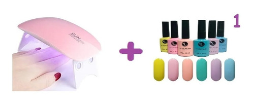 Sun Mini Lampara Uñas + 1 Esmalte Semipermanente Gel