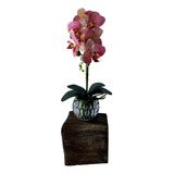 2 Orquídeas No Vaso Flores Artificiais Com Folhas Realistas