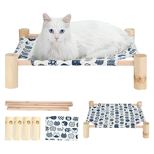 Tusatiy Hamaca Para Gatos, Cama Elevada De Madera Para Gatos