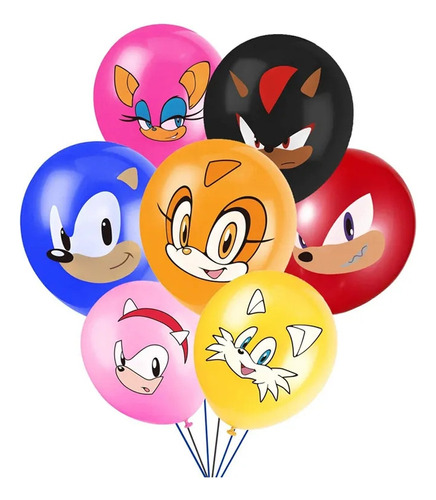 Set De 12 Globos Latex Diferentes Diseños Infantiles