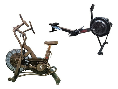 Combo Hiit Simulador De Remo + Airbike Gfitness