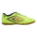 Chuteira Umbro Arcade Futsal Verde Limão Preto Salmão