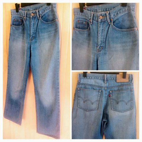 Jeans Mom Tiro Alto Unisex, Talla 42, I- Dwin.