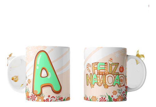 Plantillas Tazas Navidad Alfabeto Diseño Sublimar Tn02