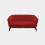 Love Seat Alicia Tela Curri Rojo - Inlab Muebles