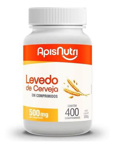 Levedo De Cerveja 400 Comprimidos - Apisnutri Sabor Natural