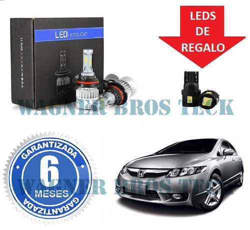 Kit Luces Led Cree 9006 Honda Civic 16.000 Lumenes No Xenon