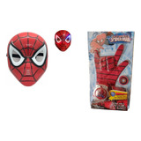 Combo Spiderman Lanzatazos + Mascara Con Luz Hombre Araña