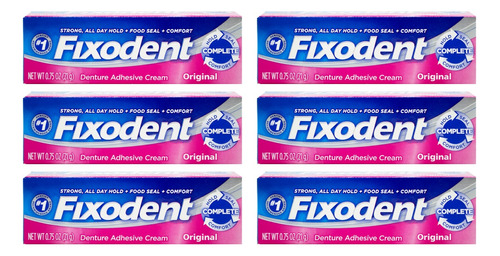 Fixodent Original Adhesivo Prótesis Dental Dientes 21gr X6