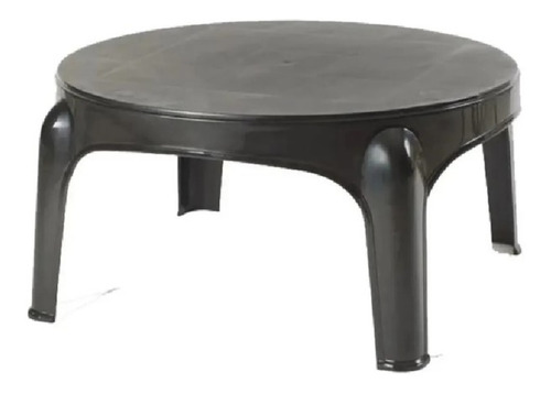 Mesa De Plastico Circular Auxiliar Gardenlife Puket Negra