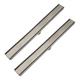 2 Ralo Linear 90 Cm Inox Invisivel Oculto Nao É Pvc Kit 2un