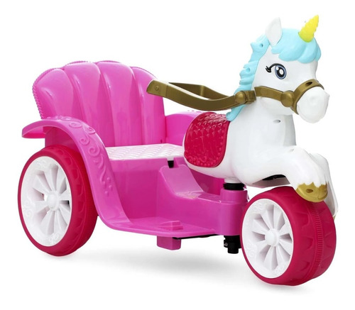 Montable Carroza Unicornio Rosa Musical Para Niña 2 A 5 Años