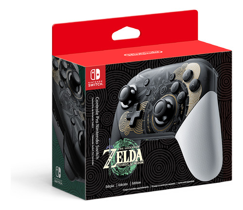 Controle Pro Nintendo Switch Zelda: Tears Of The Kingdom Cor Black