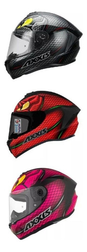Jm Casco Moto Integral Axxis Draken Nahesa Rojo Rosa Gris
