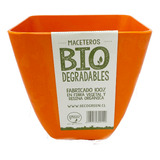 Macetero Biodegradable Bamboo Cuadrado Naranjo - Decogreen