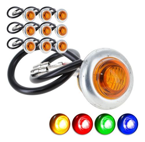 10 Plafon 3 Led Mini Tipo Ojo Boton Luz Fija Bisel Metalicof