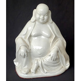 Antiga Escultura Oriental Buda Em Porcelana 6798 Rrdeco