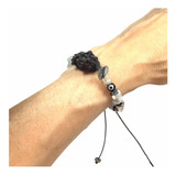 Pulsera De Turmalina Negra C/cuarzo Turmalinado. Protección