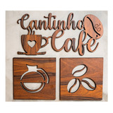 Kit Placas Quadros Decorativos Cantinho Do Café Escrita 3pçs