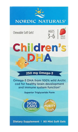 Omega 3 Dha Infantil Nordic Naturals 250mg 90 Minigéis Usa