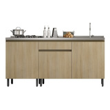 Mueble Base De Cocina 180cm 3 Puertas 1 Cajón Bertolini