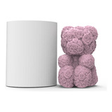 Molde De Silicone Urso Decorado C/ Rosas| Artesanato | Velas