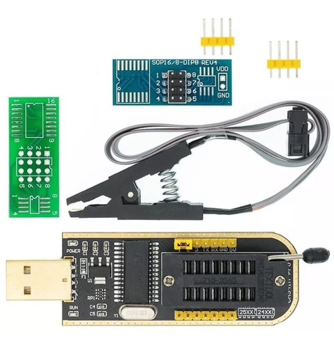 Adaptador Usb Gravador Leitor Programador Eprom+pinça Jacaré