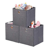 Set 2 Cajas Alamacenamiento De Ropa, Closet, Peluches Gris