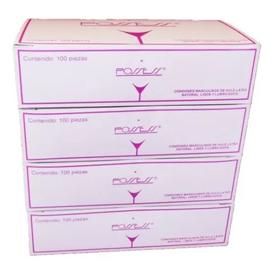 4 Cajas De Condones Possess (400 Preservativos) | Envío gratis