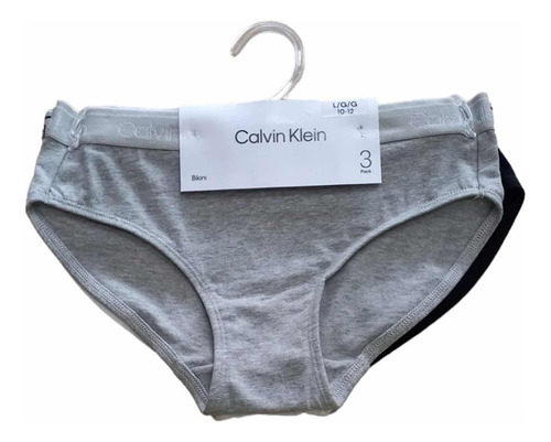 Set De 3 Calzón Bikini Calvin Klein Origina Niña Talla 10/12