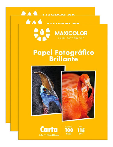 Papel Fotográfico Glossy Carta 115gr 300 Hojas Maxicolor