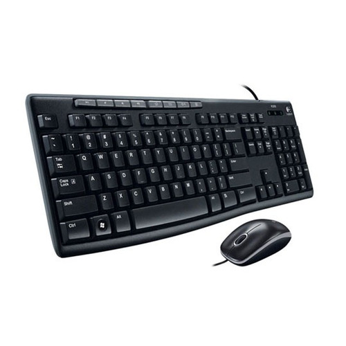 Kit Teclado Y Mouse Logitech Mk200 Conexion Alambrico Color 