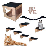 Playground Prateleira Brinquedo Para Gato 8 Pçs  + Brinde