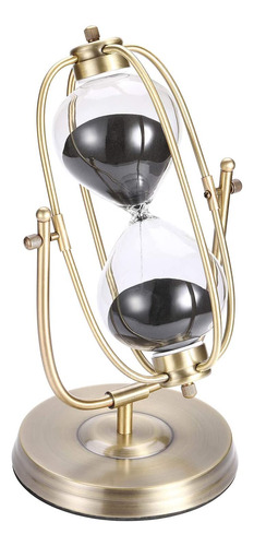 Reloj De Arena Negra De 60 Minutos Giratorio Vintage De 25cm