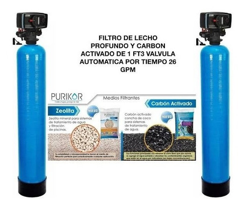 Filtro Para Agua Zeolita-carbon 1 Ft3 Val. Aut. Timer 26 Gpm