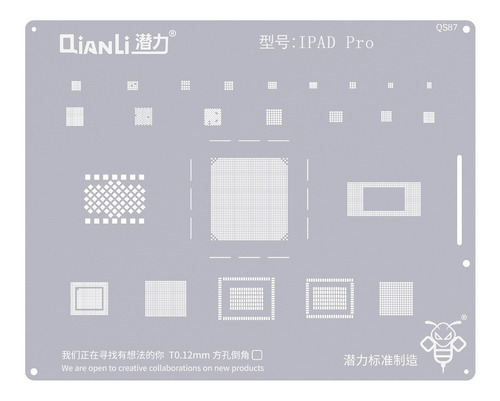 Stencil Reballing Para iPad Pro Qianli Qs87 Microsoldadura