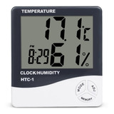 Higrometro Termometro Digital Reloj Fecha Humedad Htc-1