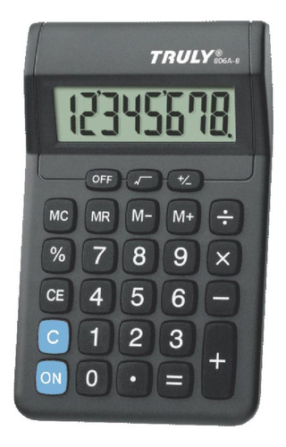 Calculadora De Mesa 8 Dig. Preta C/1pilha Aa