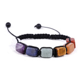 Pulsera Yoga 7 Chakras Tejida Hilo Piedras Cuarzos Orig B817