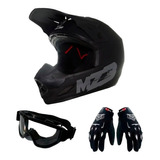 Kit Casco Cross Vertigo Mz3 + Guantes Antiparras ** Fas