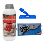 Kit Desincrustante + Fibra Scotch-brite 02 Un + Lt Bralimpia