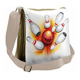 Bolso De Mensajero - Ambesonne Bowling Bag, Red Ball Spread 