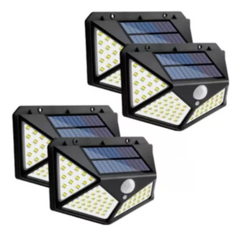 Lampara De Panel Solar Para Exteriores De 100 Led Sensor X4