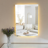 Espelho Para Banheiros Retangular 50x70 Com Led Pilha/fonte