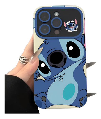 Funda Para iPhone 15 14 13 Con Stitch Transparente Case Accesorios Para Teléfonos Móviles Carcasa
