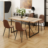 Juego De Comedor 5 Piezas, Mesa Rectangular De Madera Modern